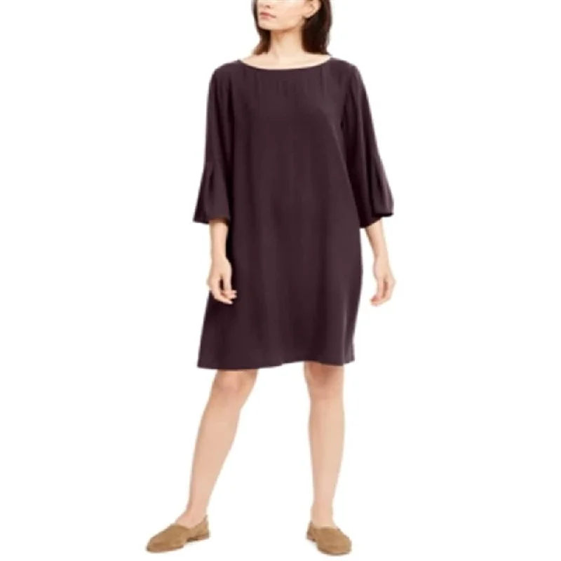 Eileen Fisher Women's Silk Shift Dress Purple Size Medium