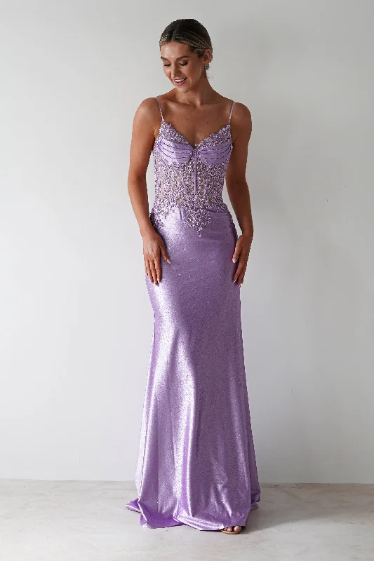 Eternity Glitter Bodycon Gown | Lilac