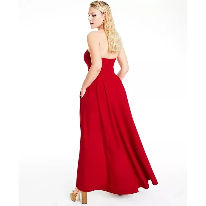 Speechless Juniors' Strapless High-Low Dress Red Size 0