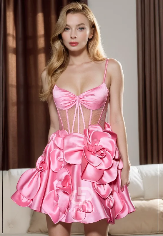 A-Line Strapless Straps Sleeveless Back zipper Illsion Homecoming Dress with Bow Knot