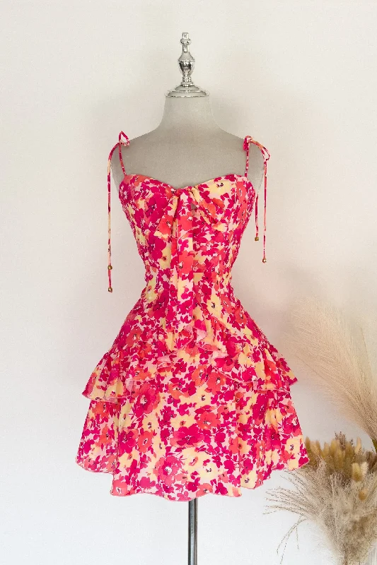 Annabell Floral Mini Dress - Pink