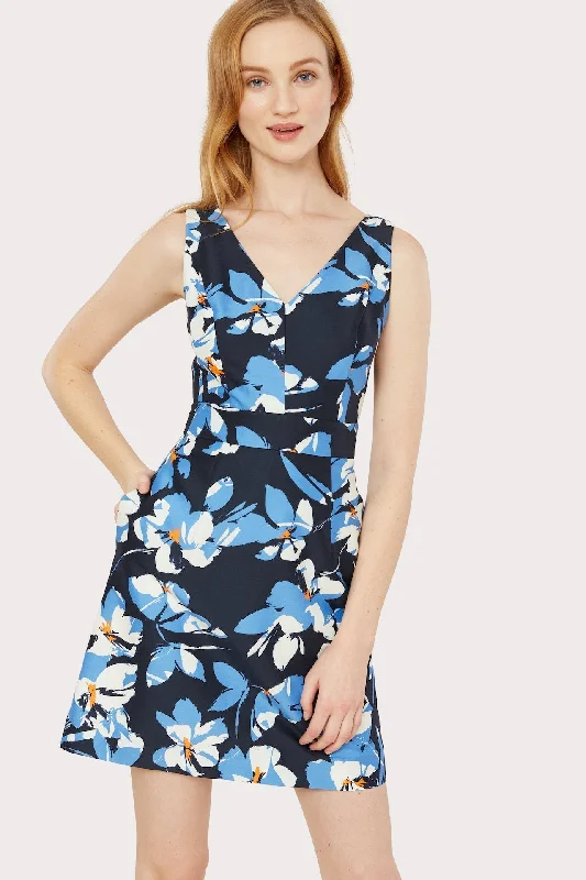 Hibiscus Print A Line Dress