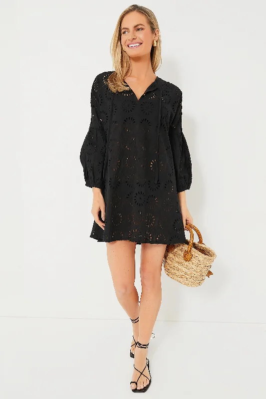 Noir Eyelet Cleo Mini Coverup