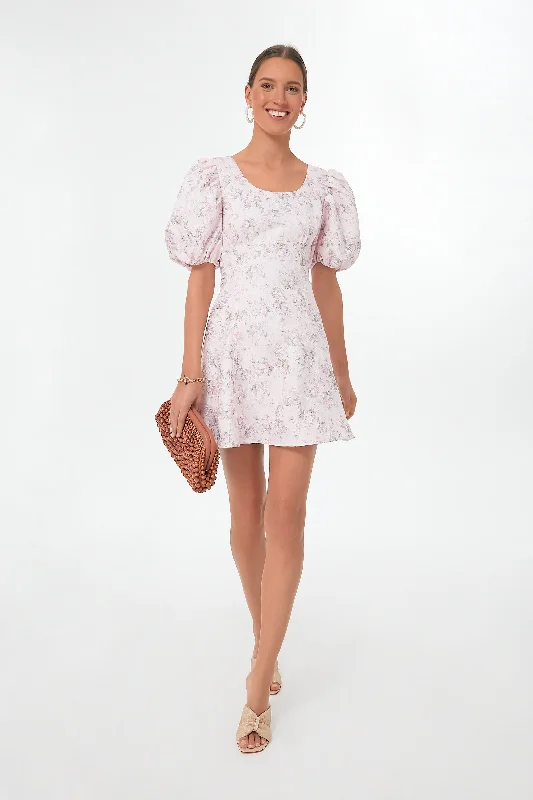 Pink Jacquard Empire Ella Mini Dress