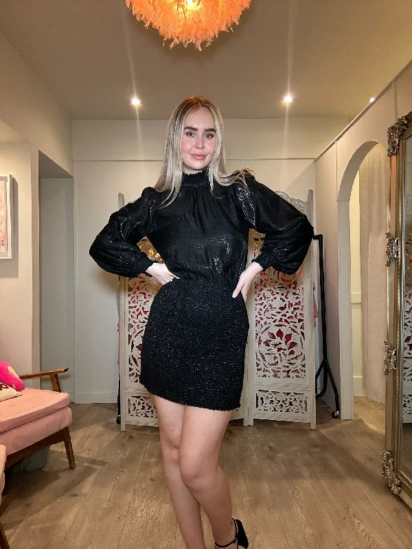 Sézane Black Mini Dress