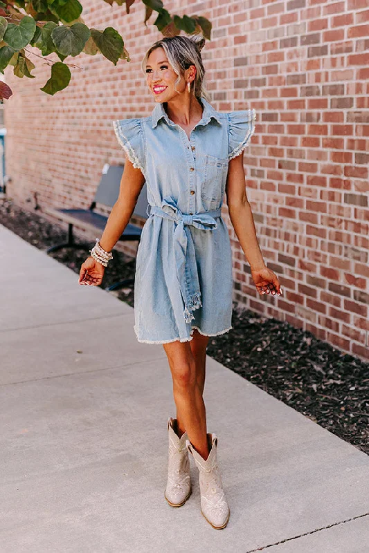 The Aleena Chambray Mini Dress