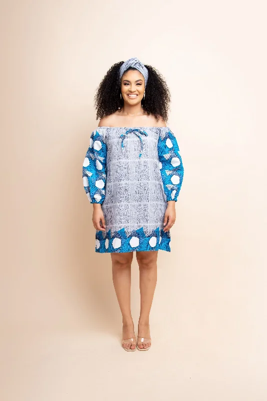 WURA African print Off shoulder mini dress