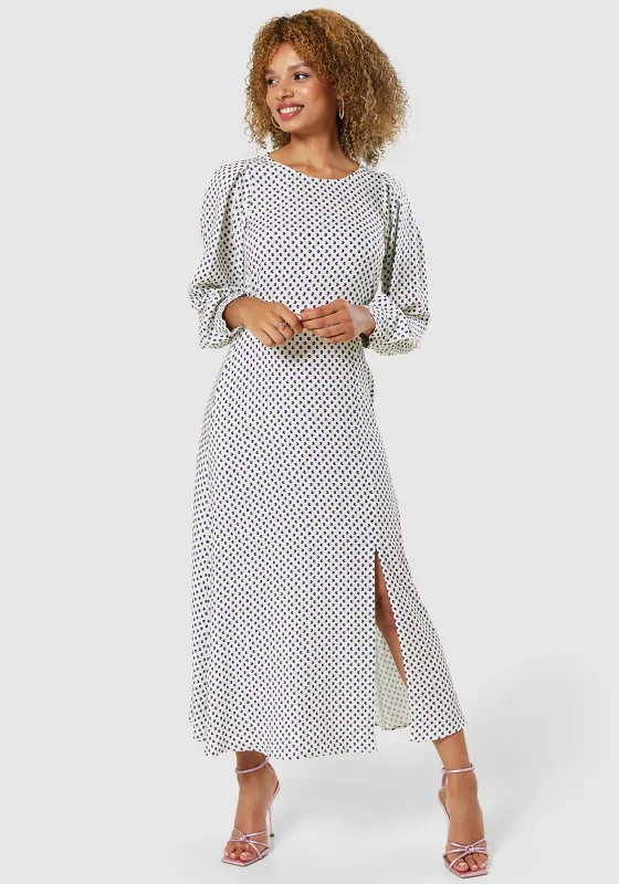 Closet London Printed A Line Maxi Dress, Ivory