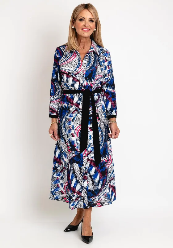 Ella Boo Abstract Print Maxi Shirt Dress, Multi