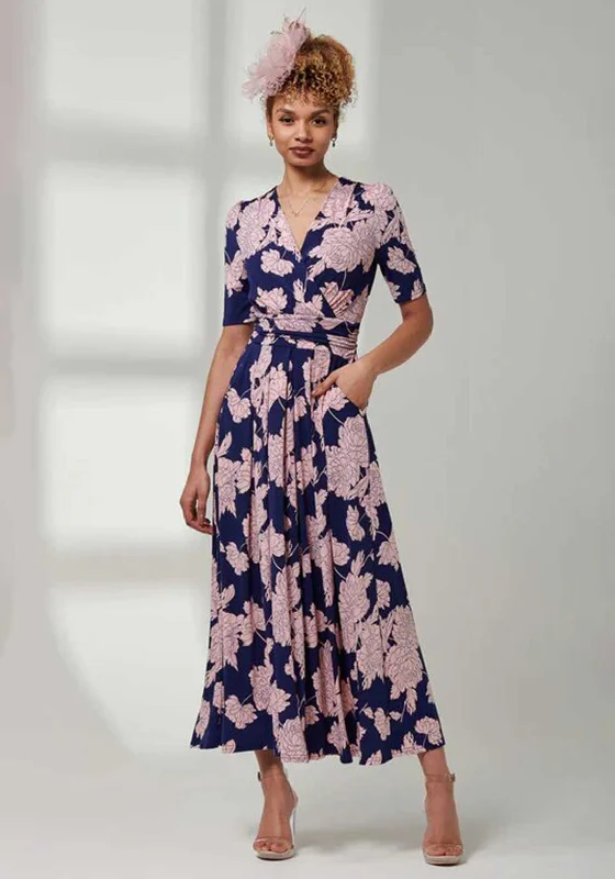 Jolie Moi Kenzie Wrap Jersey Maxi Dress, Floral Abstract