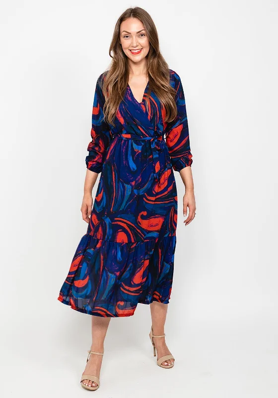 Kate & Pippa Boho Swirl Maxi Dress, Deep Purple Multi