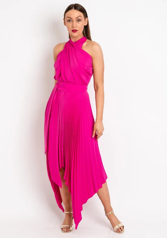 Kevan Jon Vienna Halter Neck Maxi Dress, Bright Pink