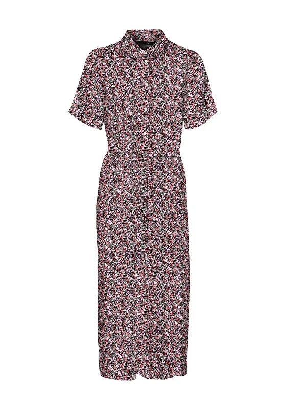 Vero Moda Ditsy Floral Maxi Shirt Dress, Georgia Peach