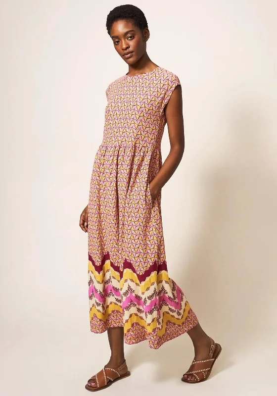 White Stuff Addison Sunrise Print Maxi Dress, Plum Multi