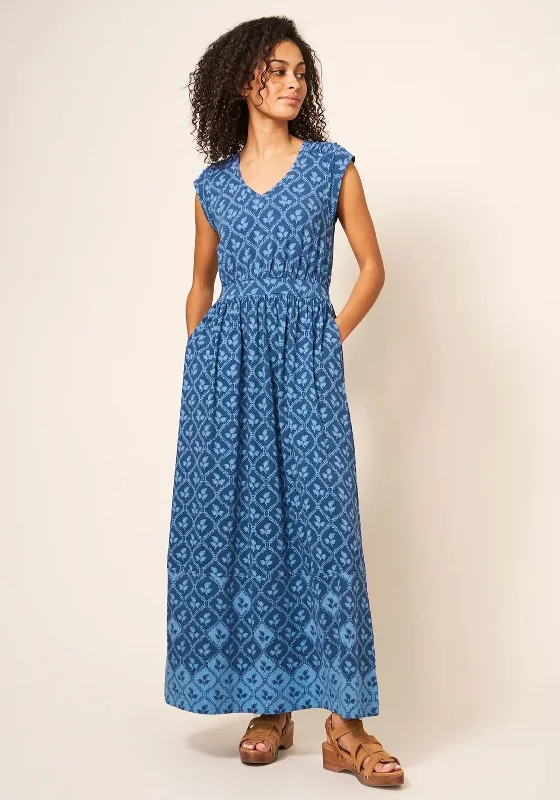 White Stuff Darcie Print Maxi Dress, Blue