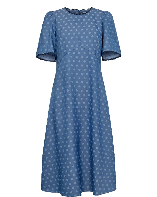 NUIMANI MIDI DRESS - Medium Blue Denim