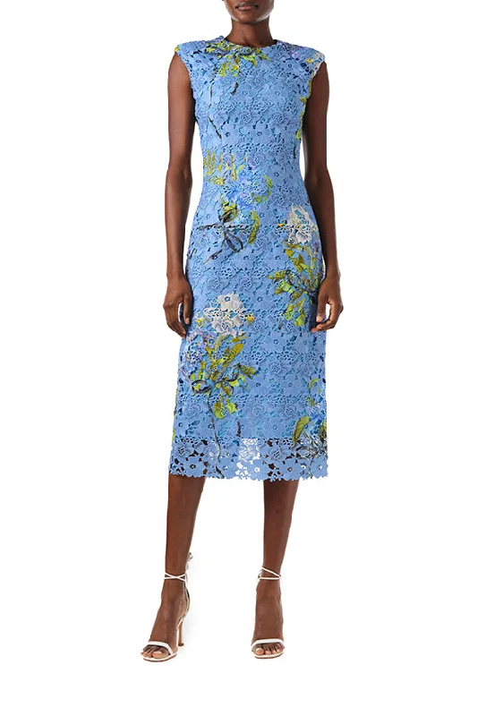 Floral Printed Lace Sheath